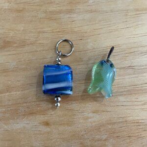 Bundle 3 for $12. Two Small Blown Glass Pendants.